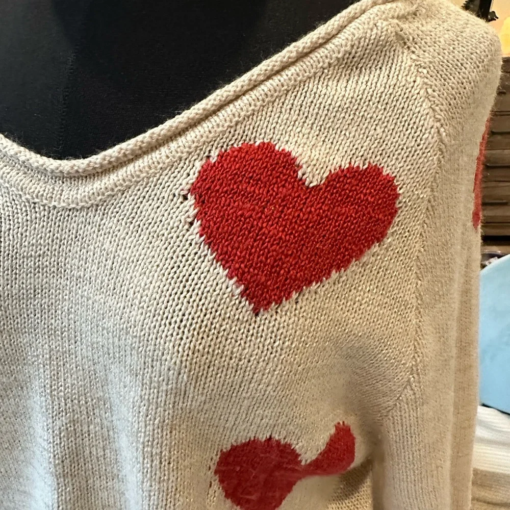 Red Heart Patterned Sweater - Picture 2 of 4